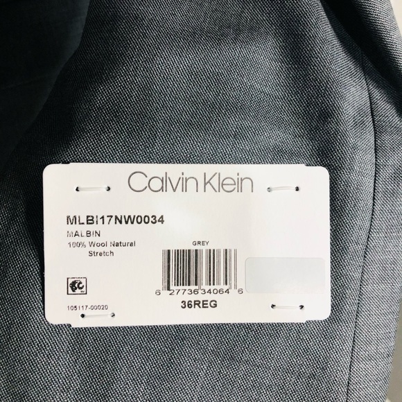New Calvin Klein Grey Sharkskin Sport Coat - 36 R - Picture 4 of 4